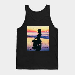 Woman Birds And The Ocean Tank Top